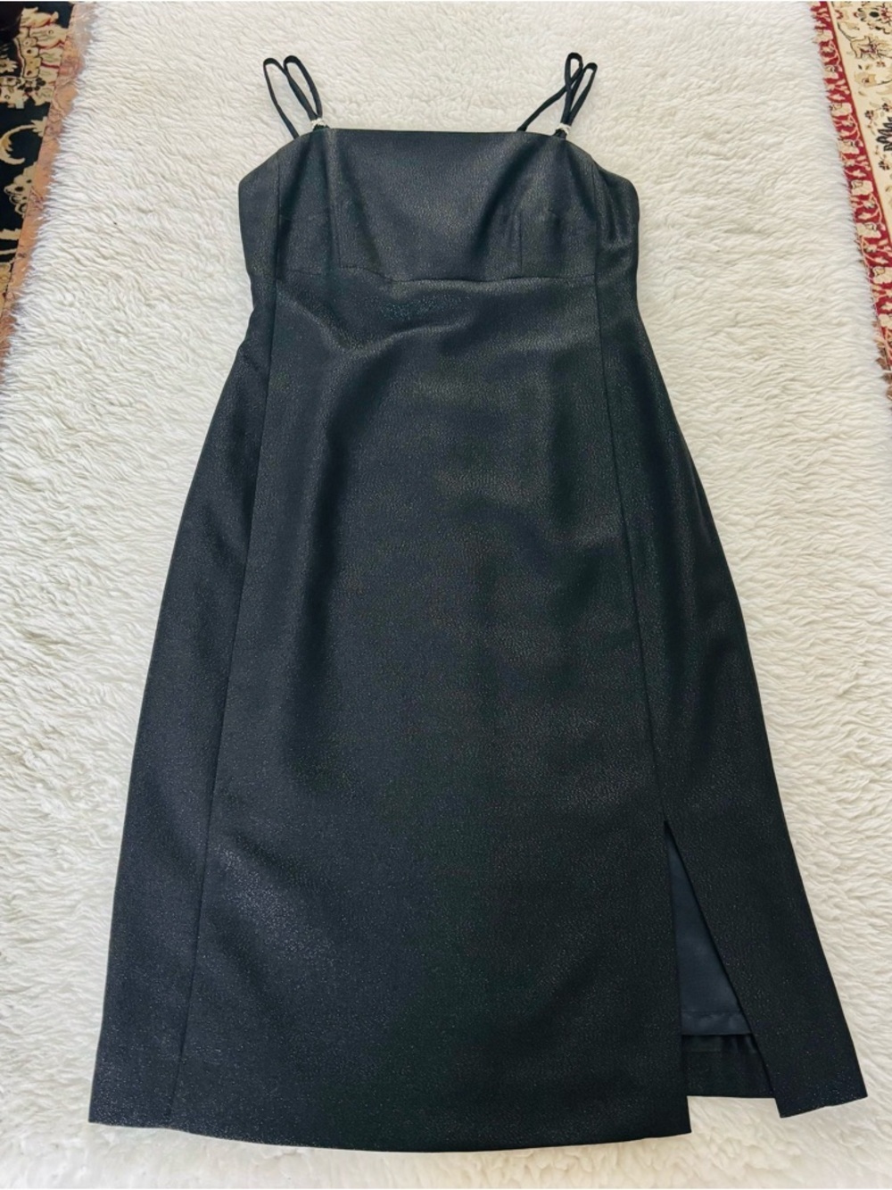 Georgiou Studio Black Shimmering Silky Sleeveless Dress size 6